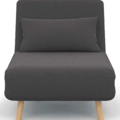 Fauteuil convertible en lit 1 place gris anthracite