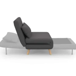 Fauteuil convertible en lit 1 place gris anthracite
