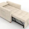 Fauteuil convertible lit d'appoint 1 place 69 x 170 cm tissu chenille beige