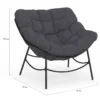 Fauteuil de jardin relax avec coussin effet rotin gris
