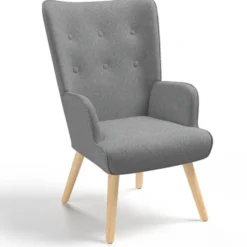 Fauteuil design scandinave gris clair