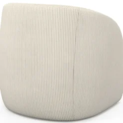Fauteuil en velours côtelé beige