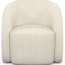 Fauteuil en velours côtelé beige