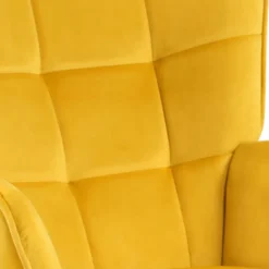 Fauteuil en velours jaune style scandinave