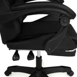 Fauteuil gamer noir réglable et inclinable avec repose pied