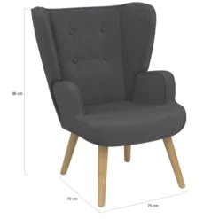 Fauteuil scandinave confortable gris
