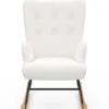 Fauteuil scandinave en tissu à bascule bouclette beige