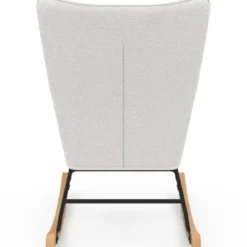 Fauteuil scandinave en tissu à bascule bouclette beige