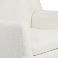Fauteuil scandinave en tissu bouclette blanc
