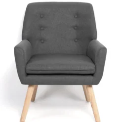 Fauteuil scandinave en tissu gris