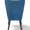 Fauteuil scandinave en velours bleu avec repose-pieds