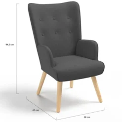 Fauteuil scandinave gris anthracite IVAR