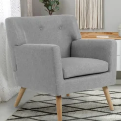 Fauteuil scandinave gris chiné