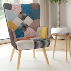 Fauteuil scandinave multicolore