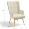 Fauteuil scandinave tissu beige