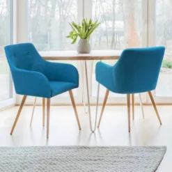 Fauteuils scandinaves bleu canard