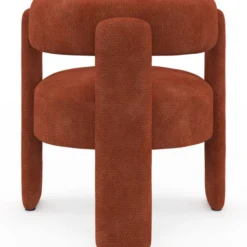 Fauteuil tripode tissu chenille terracotta