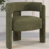 Fauteuil tripode tissu chenille vert
