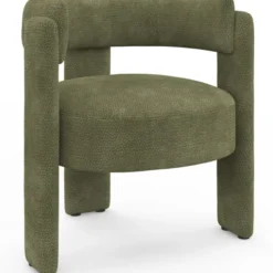 Fauteuil tripode tissu chenille vert