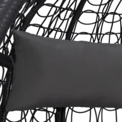 Fauteuil œuf suspendu avec coussins gris