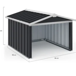 Garage pour robot tondeuse en métal gris anthracite