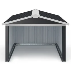 Garage pour robot tondeuse en métal gris anthracite