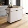 Grande desserte cuisine blanche et bois avec placard et tiroir