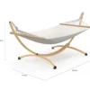 Hamac XL avec support métal effet bois et toile écrue