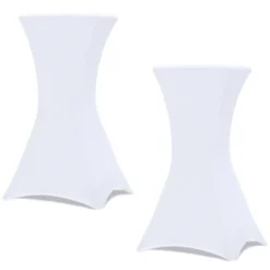 Housses blanches pour table haute de réception