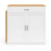 Ilot central bois blanc avec table à manger extensible