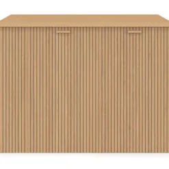 Ilot central JULIETTE 120 cm effet lattes tasseau de bois