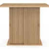 Ilot central 4 personnes 110 cm pied central avec rangement effet lattes tasseau de bois