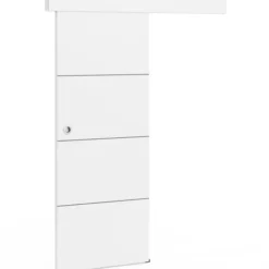 Kit porte coulissante blanc 83 cm avec rail et fixations