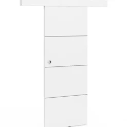 Kit porte coulissante blanc 83 cm avec rail et fixations