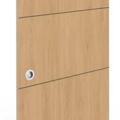 Kit porte coulissante effet bois 83 cm avec rail et fixations