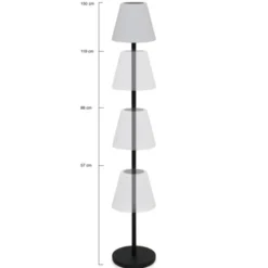 Lampadaire solaire extérieur LED multicolore