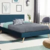 Lit bleu canard scandinave 140x190 cm