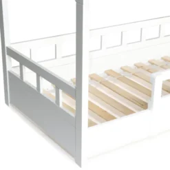 Lit cabane enfant blanc 80 x 160 cm