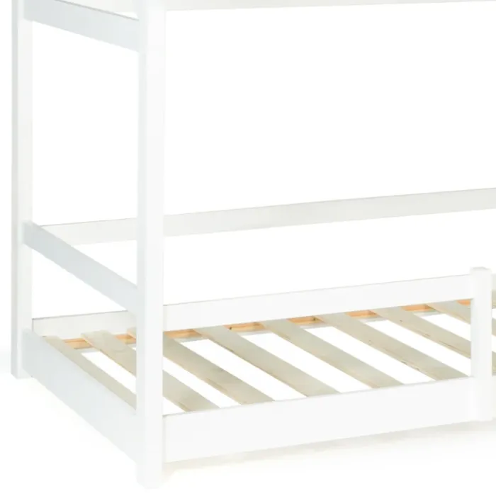 Lit cabane enfant blanc 90 x 190 cm style scandinave