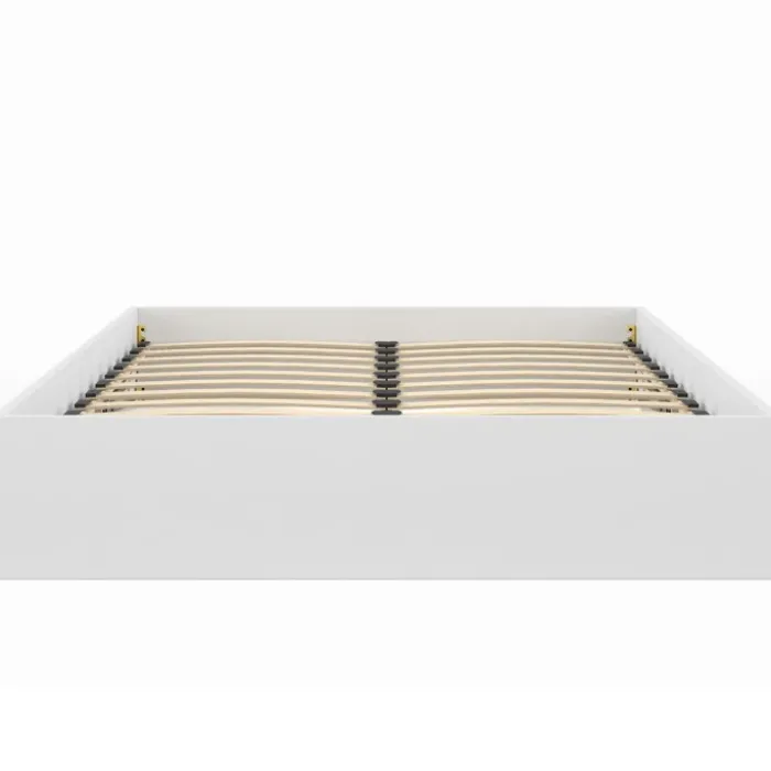 Lit coffre double avec sommier 160 x 200 cm blanc
