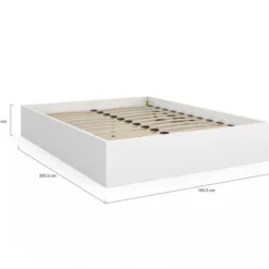 Lit coffre double avec sommier 160 x 200 cm blanc