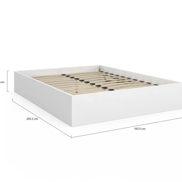 Lit coffre double avec sommier 160 x 200 cm blanc