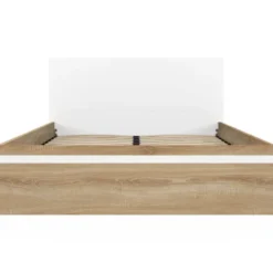 Lit coffre double avec tête de lit et sommier