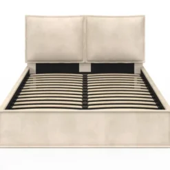 Lit coffre double beige 140 x 190
