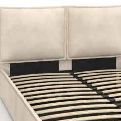 Lit coffre double beige 140 x 190