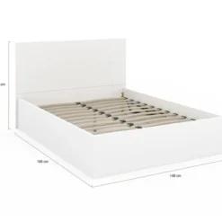 Lit coffre double 140x190 cm coloris blanc