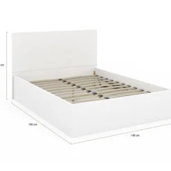Lit coffre double 140x190 cm coloris blanc