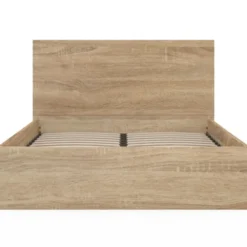 Lit coffre double 140x190 cm coloris bois