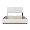Lit coffre 2 places 140x190 en PVC blanc avec sommier et LED