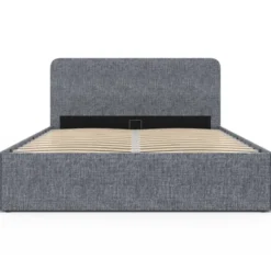 Lit coffre 140x190 cm gris anthracite